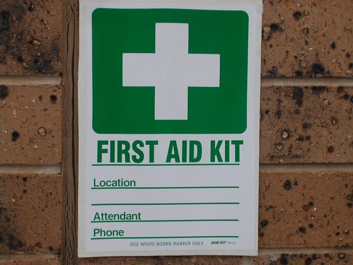 Sticker - First Aid Kit Location White (300 x 200mm)