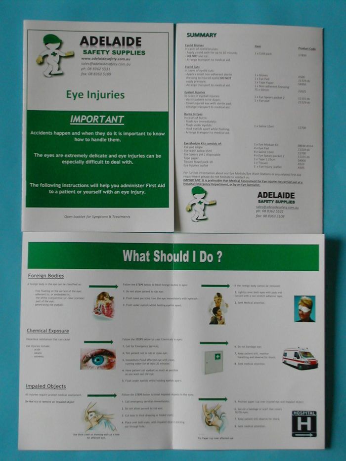 Eye Injuries Instruction Booklet (A4)
