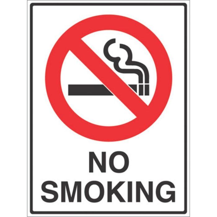 Sign Plastic - No Smoking (600 x 450mm)