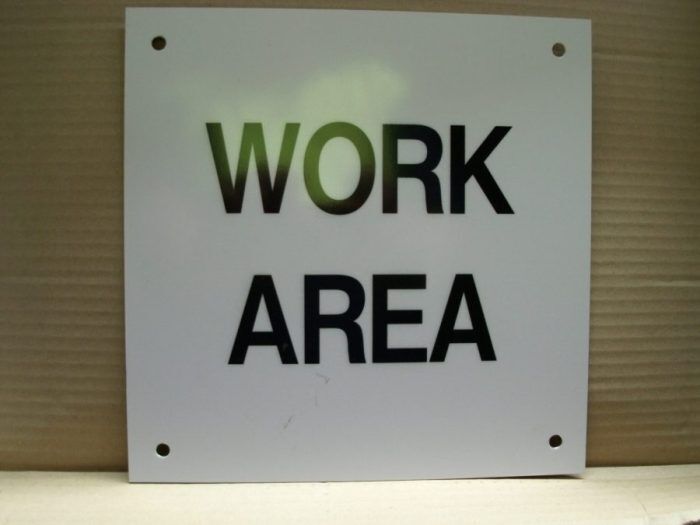 Sign Metal - Work Area (225 x 225mm)