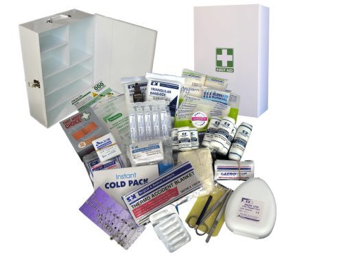 first aid kit large metal wall mount