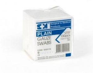 plain gauze swabs 7.5cm pk100