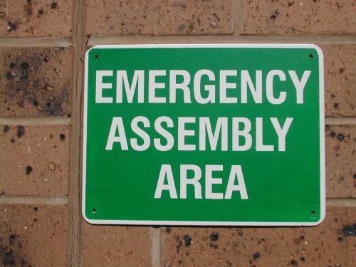 sign plastic - emergency assembly area