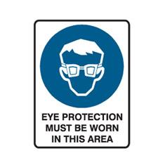 sign metal - eye protection