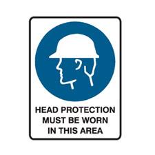 sign metal - head protection