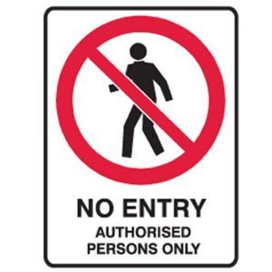 sign metal - no entry