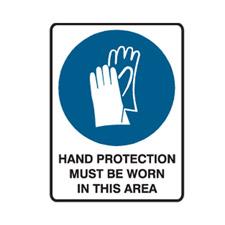 sign plastic - hand protection