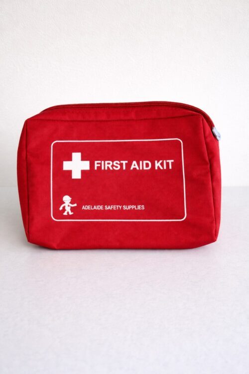 red first aid bag